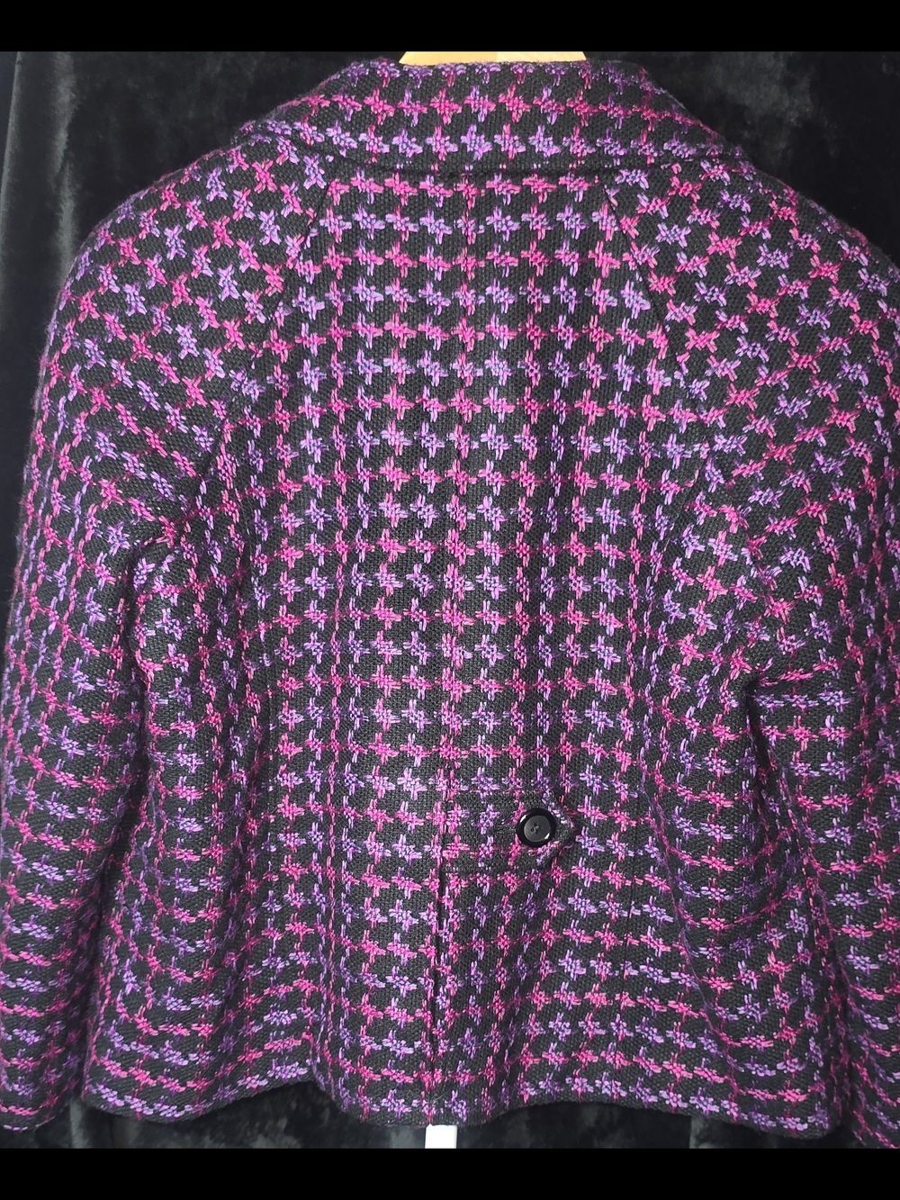 Briggs New York Black & Purple Houndstooth Blazer - Picture 4 of 11